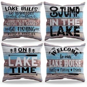 Lake Themed Decorative Pillows Covers (set 4)